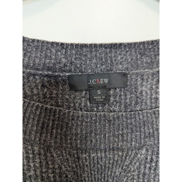 J Crew Gray Merino Wool Alpaca Waffle Knit Sweater Size Small - Picture 6 of 10